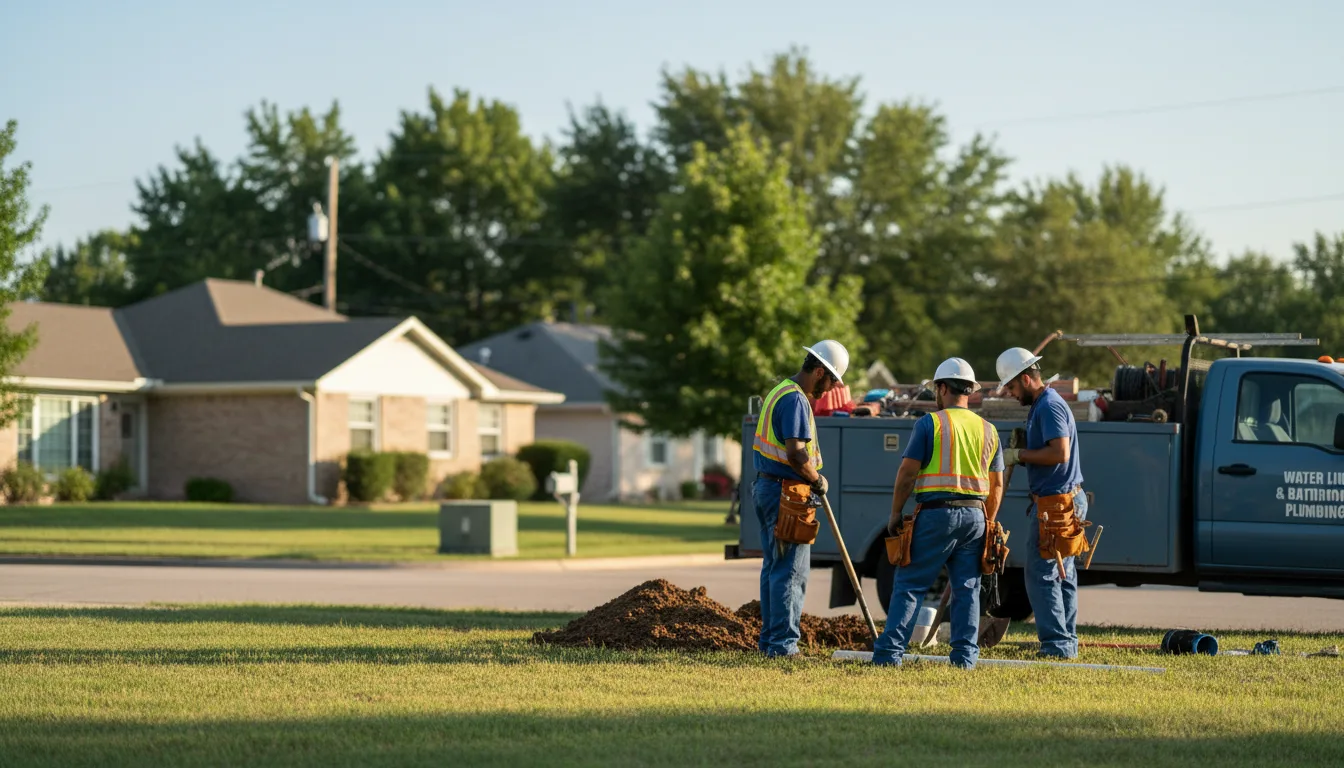 Residential water line and bathroom plumbing service in New Deal, TX